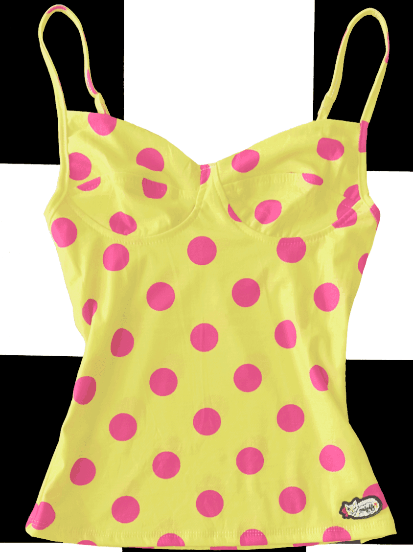 POLKA CORSET CAMI IN YELLOW