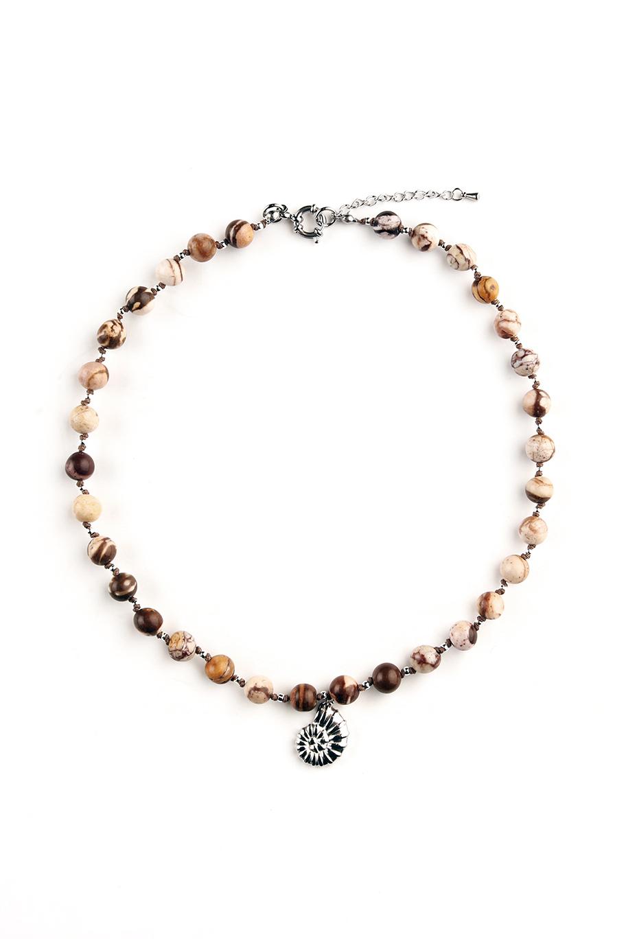 Necklace_Brown Jasper Ammonite