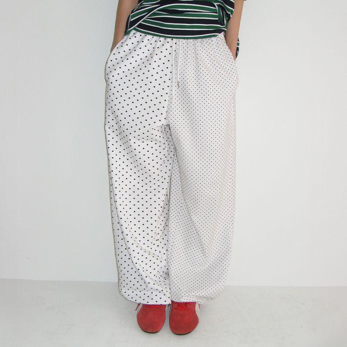 MINI LOGO SWEAT JOGGER PANTS WHITE DOT