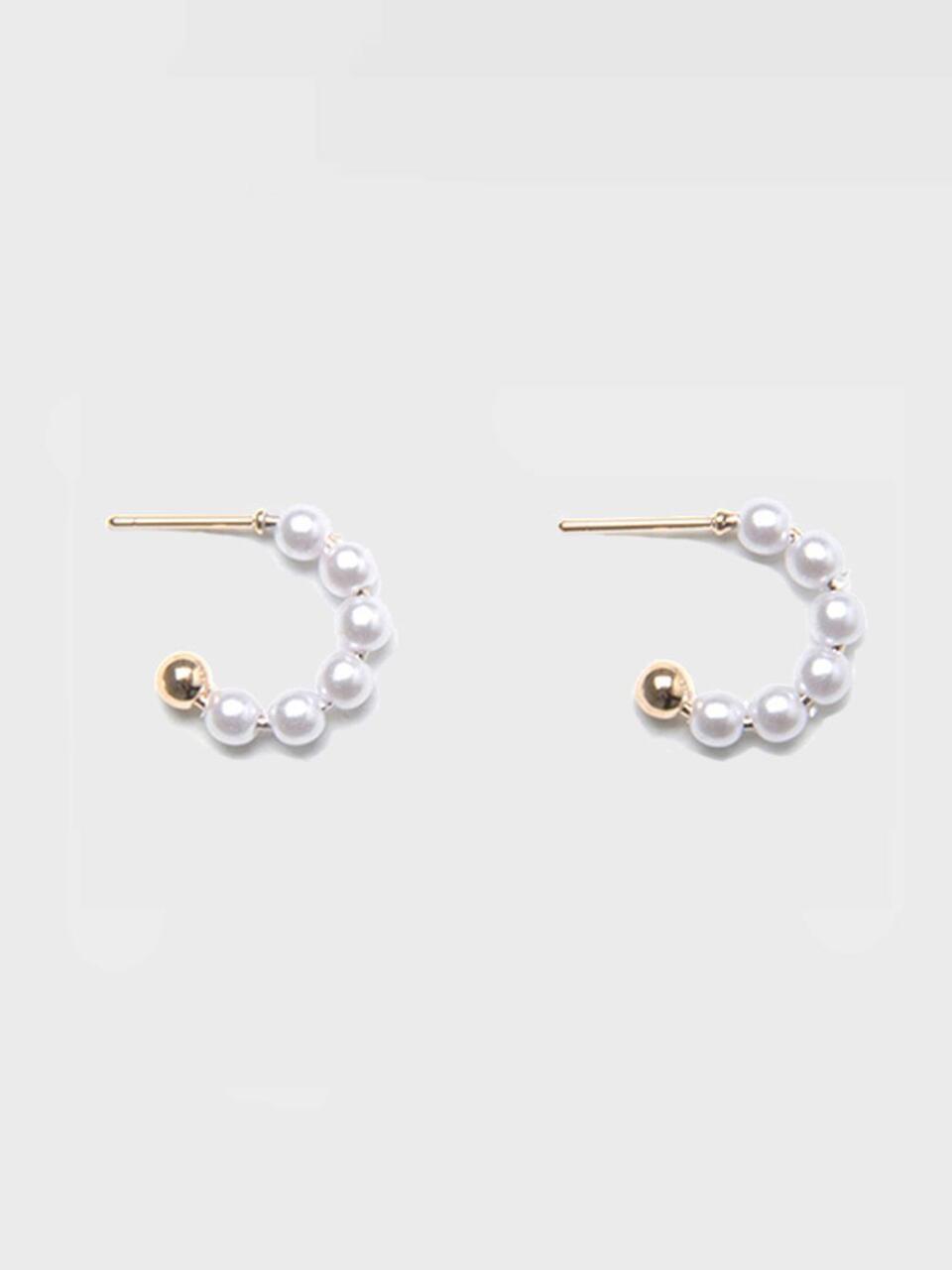 [아이사, 시은 착용] HB024 Ring pearl earrings