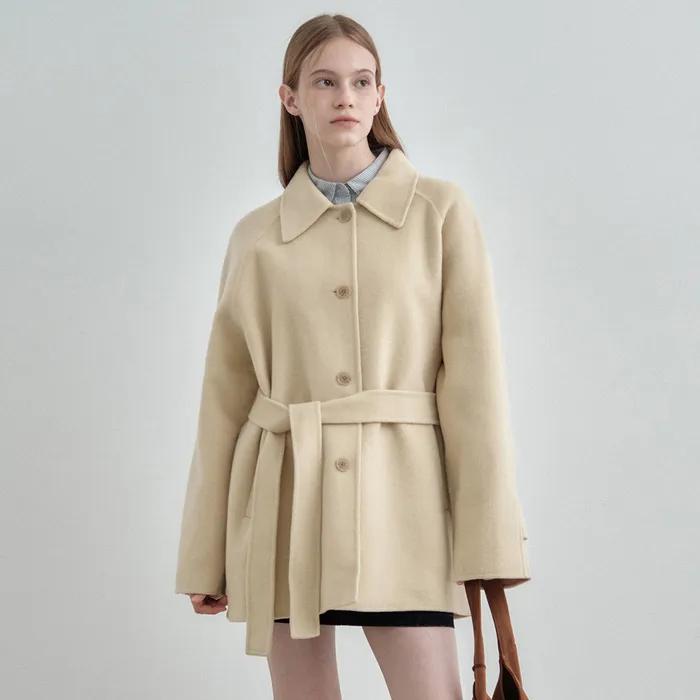 캐시미어 울 핸드메이드 하프 코트 버터 MDCT013BUTTER