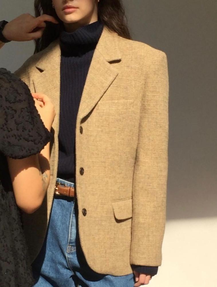 오버테이크 셔틀랜드 울 100 울자켓 오버핏 jk