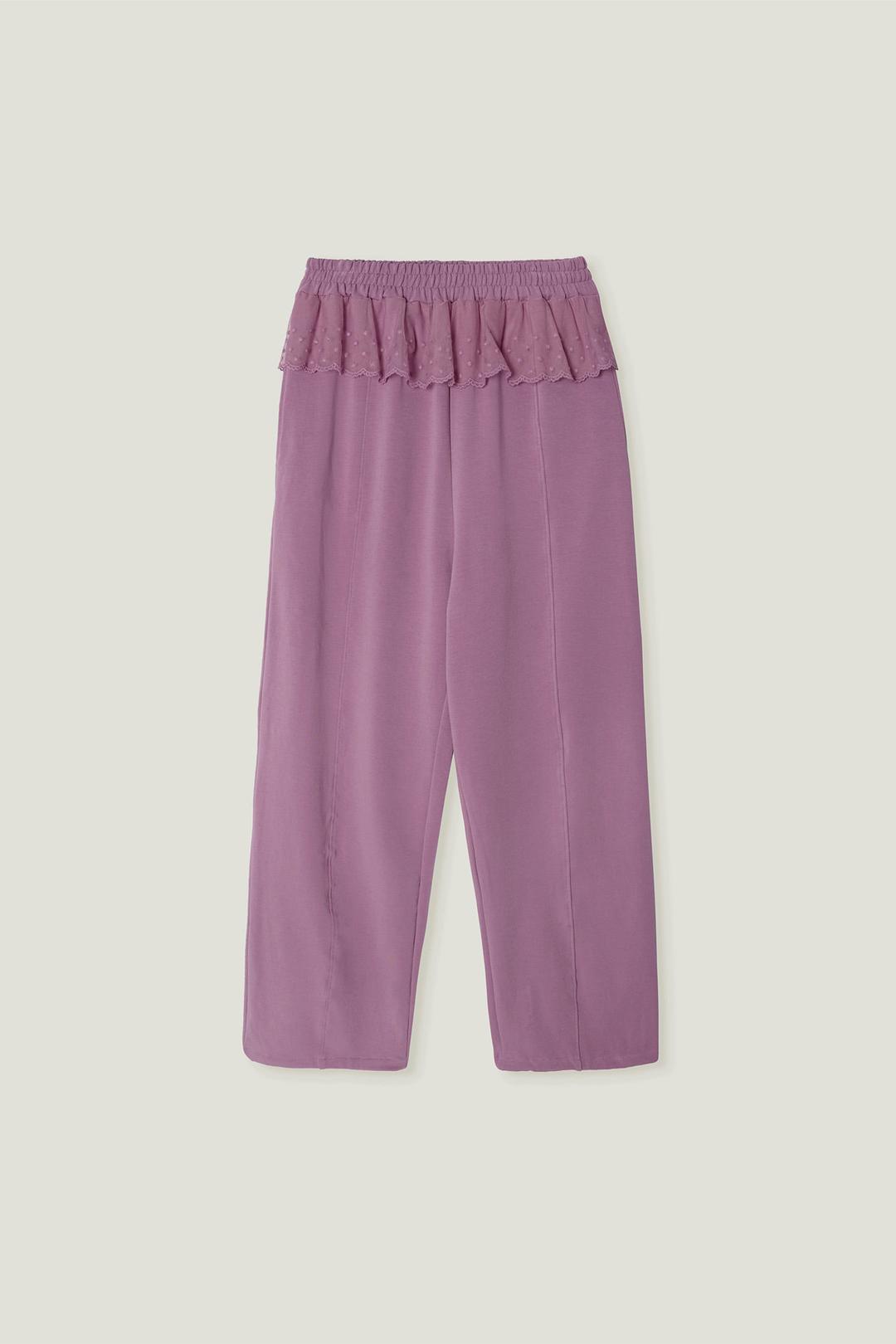 LACE SWEAT PANTS GRAPE