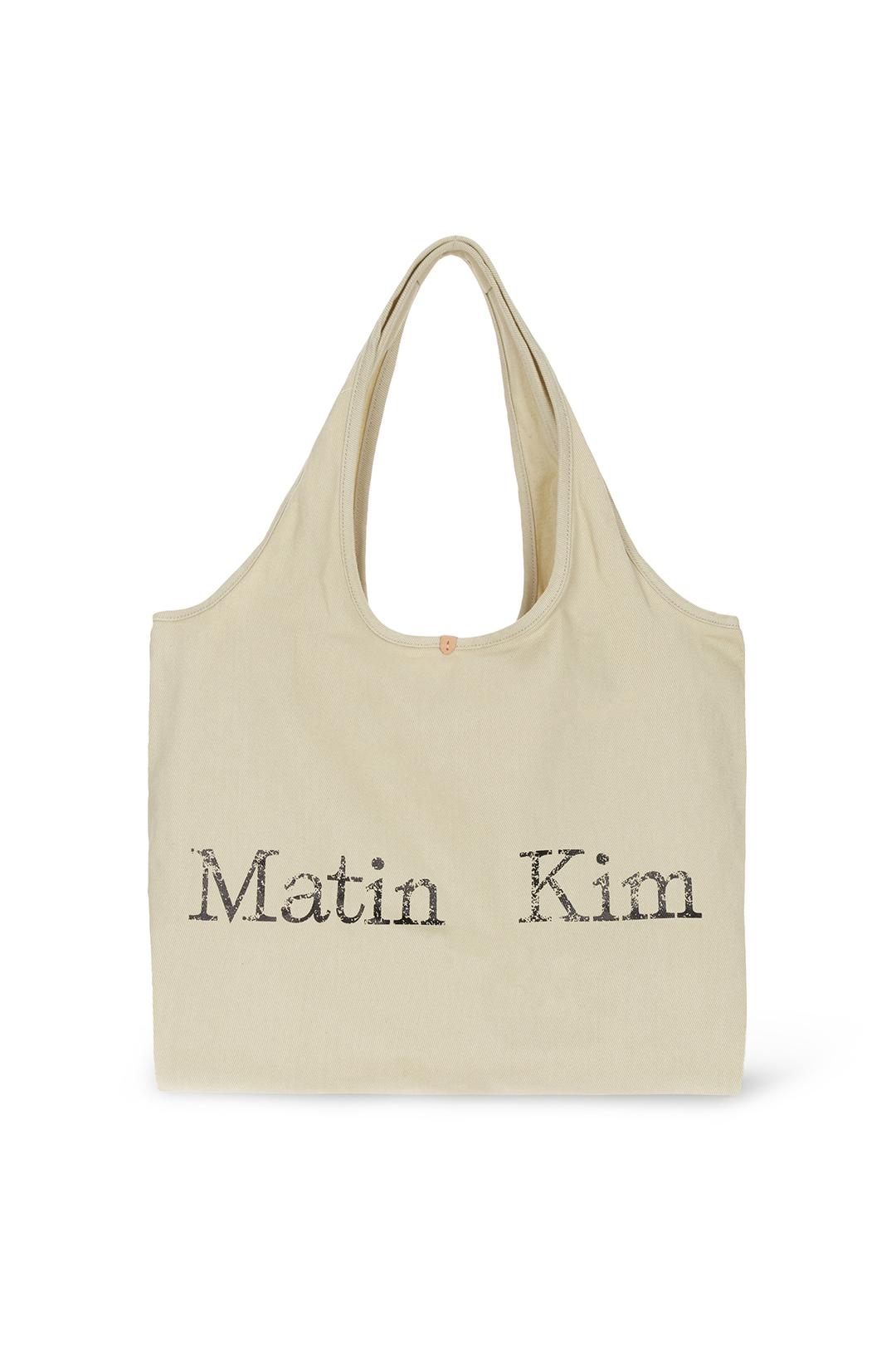 MATIN CRACKED LOGO ECOBAG IN LIGHT BEIGE
