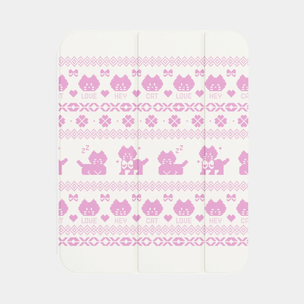 hey cat knit pattern [아이패드 케이스]