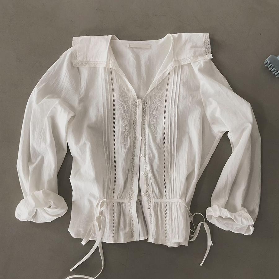 원로그 #오늘출발 플로나 핀턱 블라우스