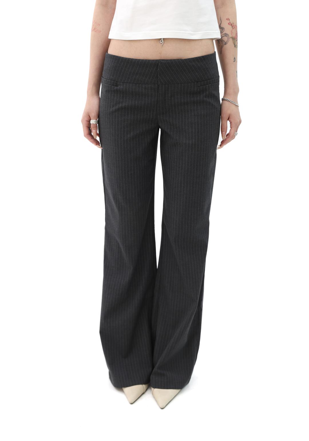 [Gerbera] Stripe bootscut slacks