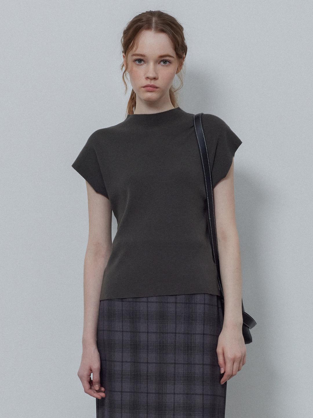 르 스튜디오 DROP SLEEVELESS KNITWEAR_CHARCOAL LS253PO037CCH