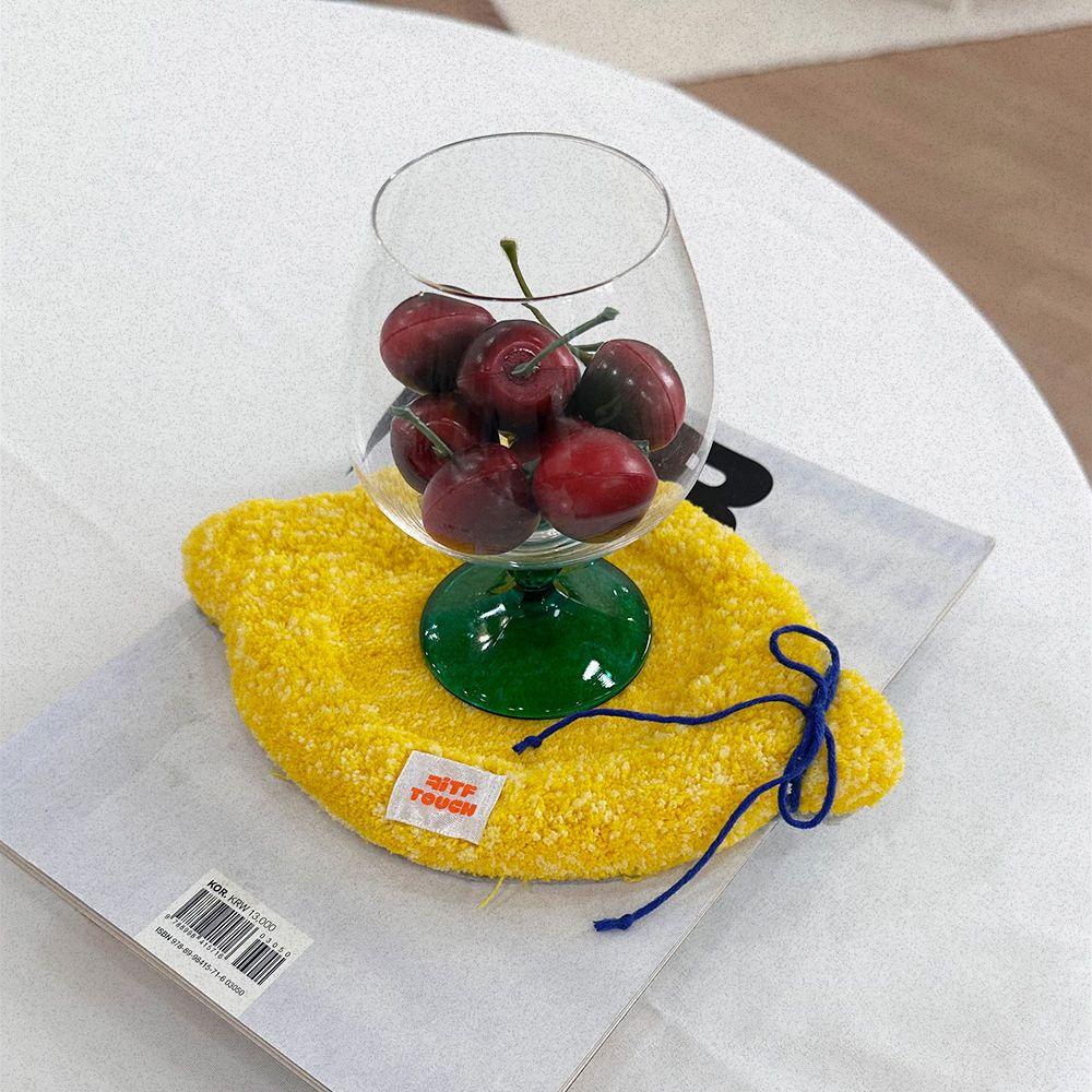 Blue ribbon lemon Tufting coaster