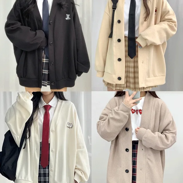 🌸봄신상/오버핏🌸 베스트 가디건 모음전 ✔ 오버핏가디건 니트가디건 학생가디건 교복가디건 스쿨룩가디건 캐릭터 빅사이즈 아우터  봄 봄옷 봄가디건 크롭가디건 롱가디건 봄아우터