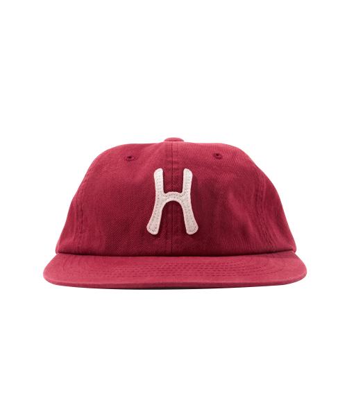 H Logo Cotton Relaxed Fit 6Panel Cap_Red