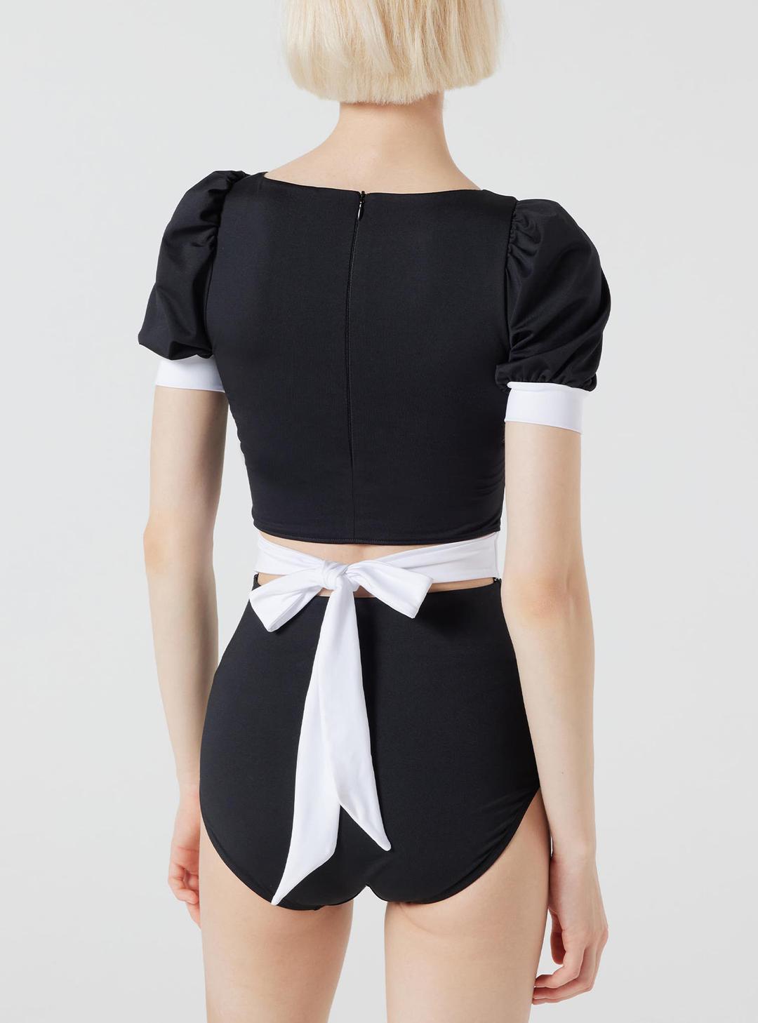 클로리스 퍼프 슬리브 모노키니  Chloris puff sleeve swimsuit (2color)