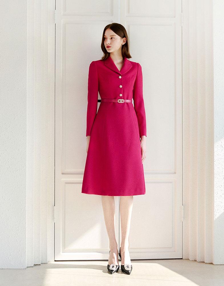 카라 플레어 심플 원피스 MYCAWO9090-MA