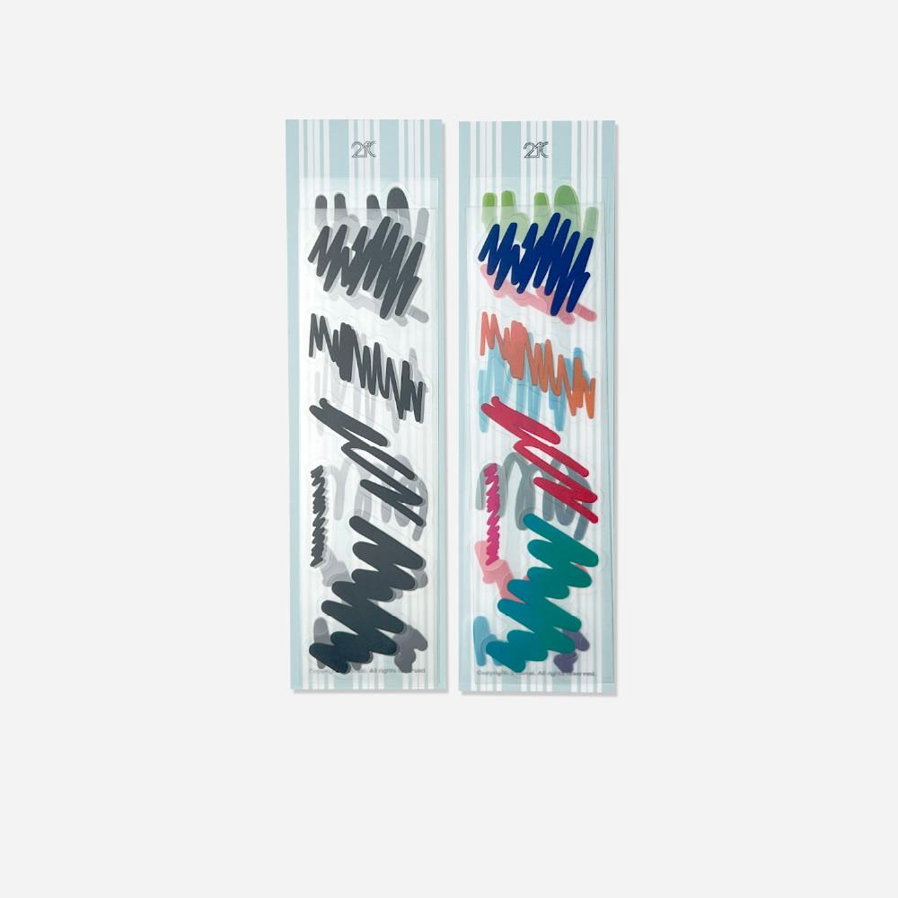 Scribbled KissCut 소분 네온컬러 데코 마스킹테이프 키스컷마테 롤스티커