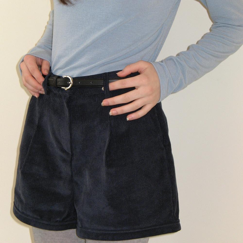 Corduroy short pants - navy
