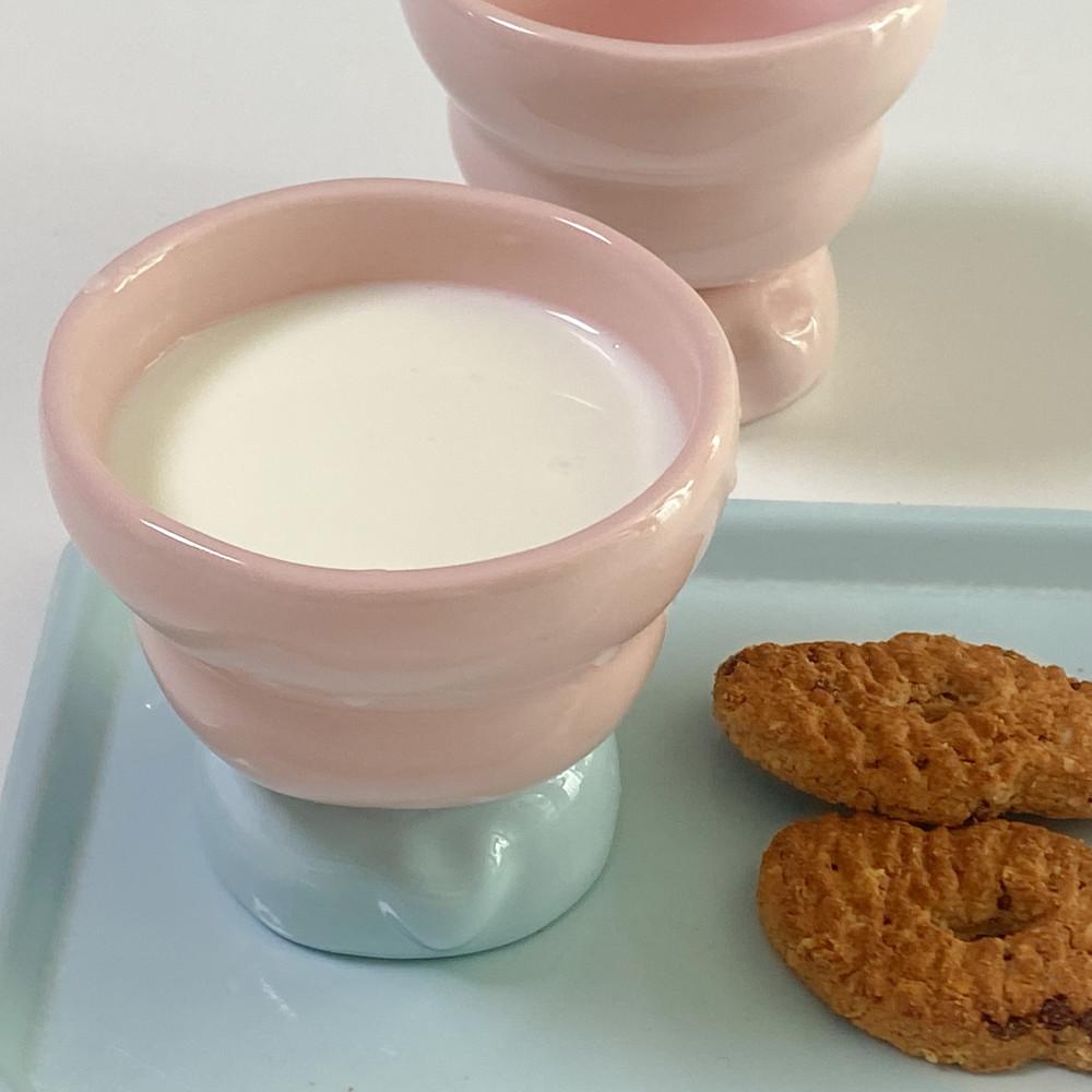 드아브_ 하트 미니 보울 pink&blue