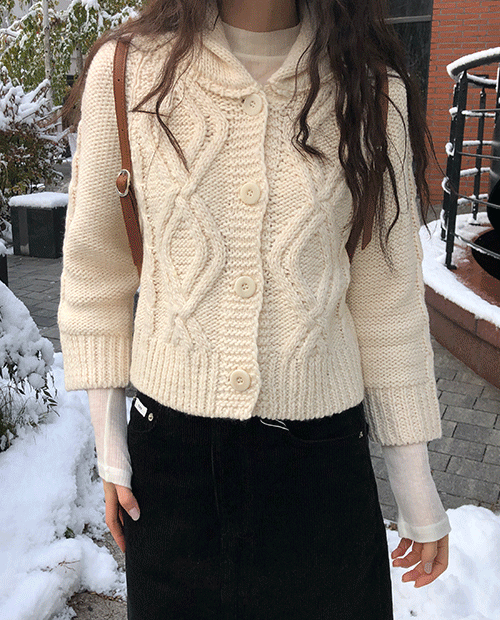 데일리마켓 mini shawl twist cardigan / 3color