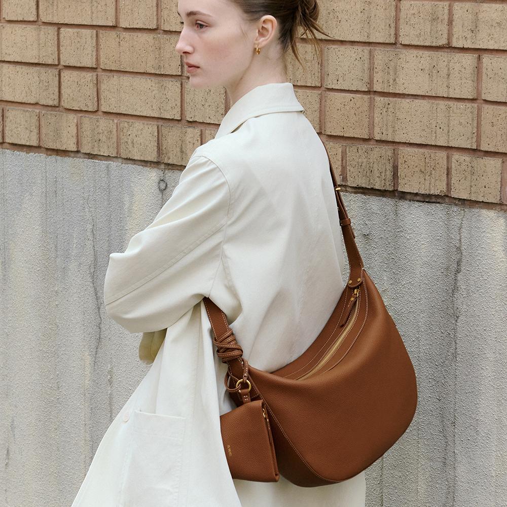 Elise Hobo Bag Medium Tan Brown