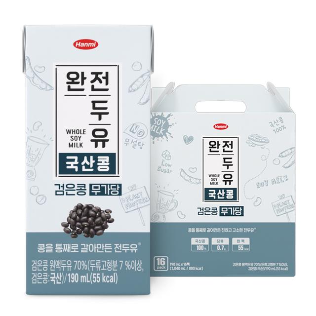 [1박스]한미 완전두유 국산콩 검은콩 무가당 190ml 1BOX(16팩)