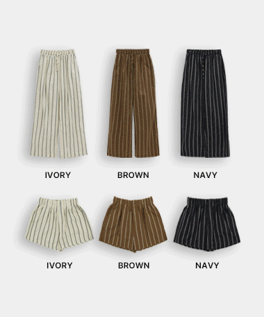 데일리쥬 [MADE] 헤인즈 스트라이프 와이드 밴딩 팬츠