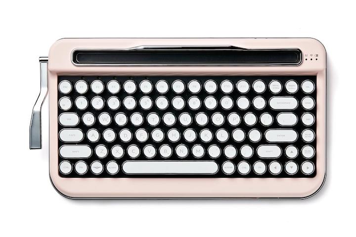 페나 키보드 - 타자기 스타일 무선 블루투스 (화이트 크롬 키캡 버전,한글)