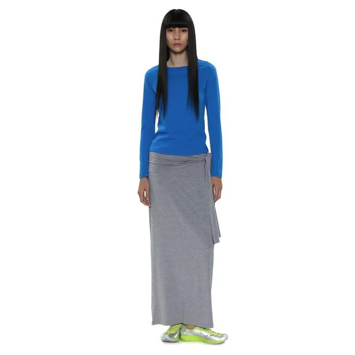 PWC BOW-TIE WAIST JERSEY MAXI SKIRT_8COLOR