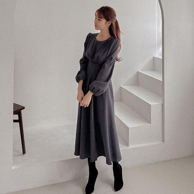 [큐니걸스] 핀턱스티치 롱원피스