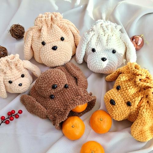 셔닐벨벳 댕댕곰 파우치