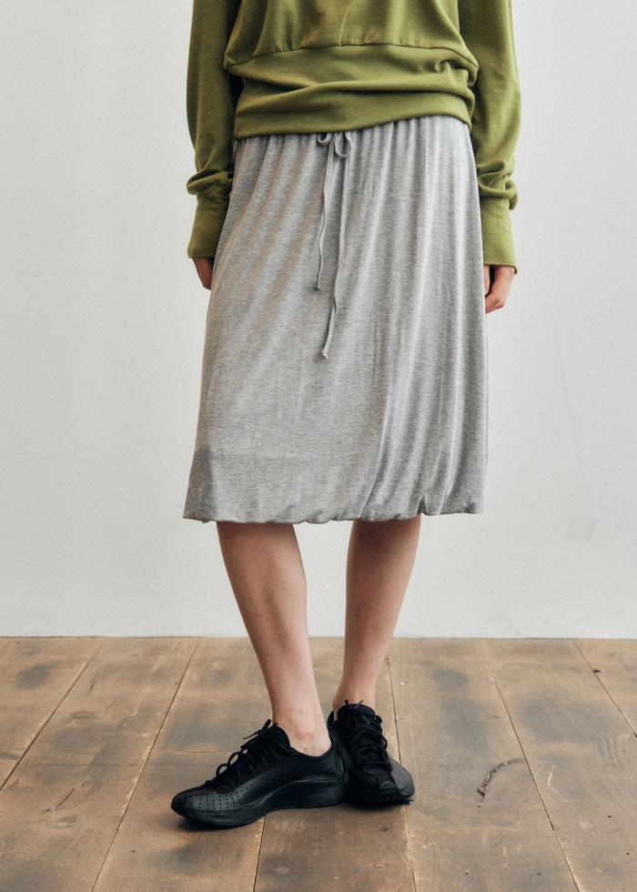 Every Day Comfort Balloon Midi Skirt_CTS621(Melange Grey)