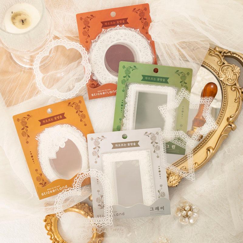 정원파티 레이스스티커 6종 5개입 다이어리 꾸미기