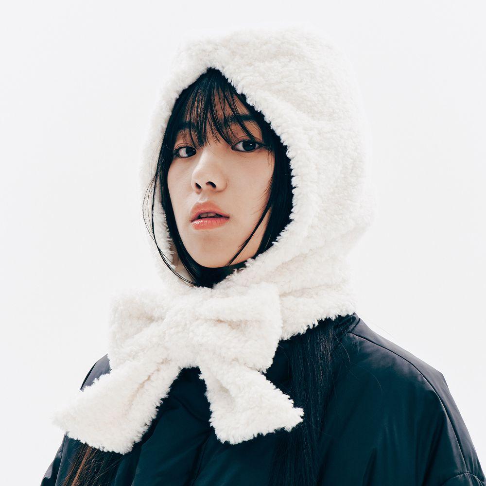 RIBBON SHEARING BARACLAVA WHITE