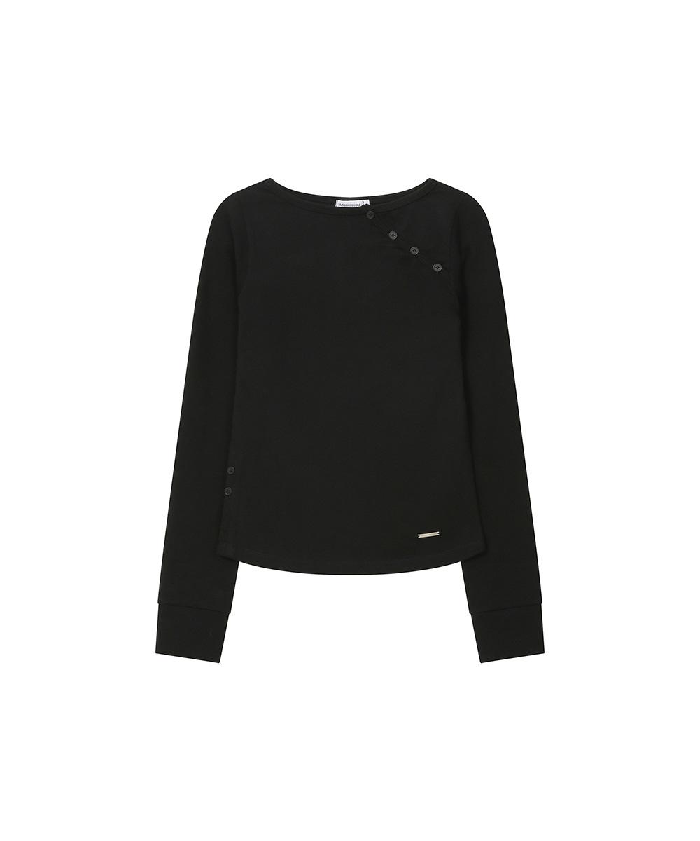 Slash button long sleeves BLACK