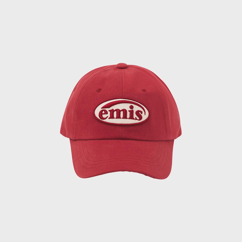 TONE ON TONE WAPPEN BALL CAP-RED