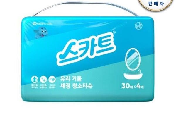 유리거울 세정티슈 30매x4팩