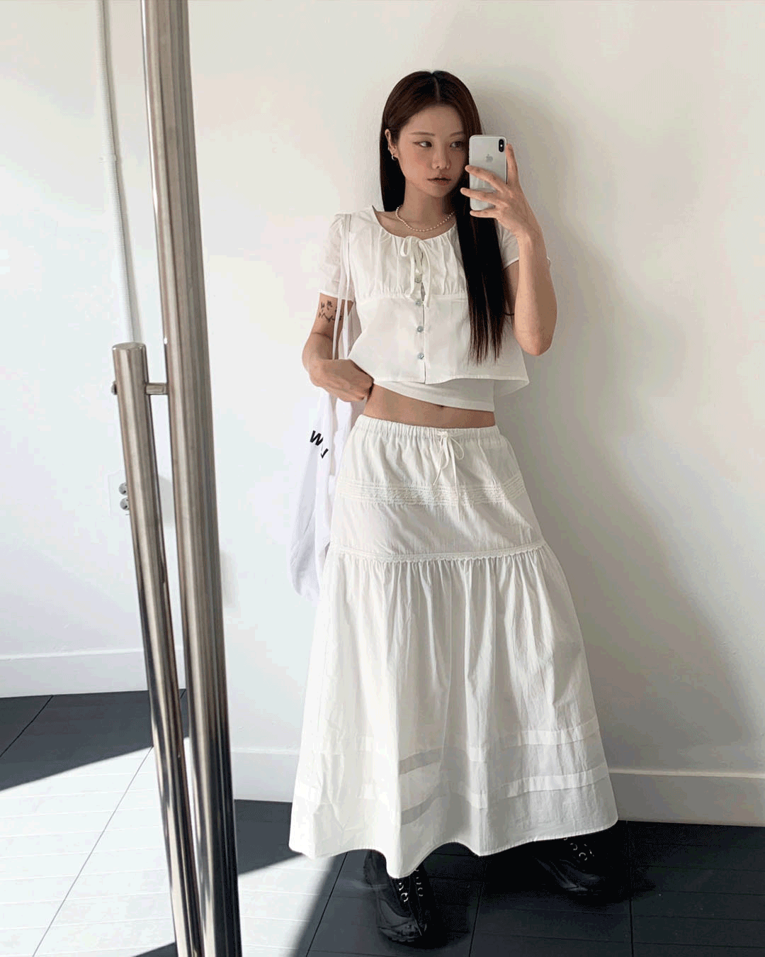 노이너티 [리뉴얼ver] PINTER FRILL LONG SKIRT
