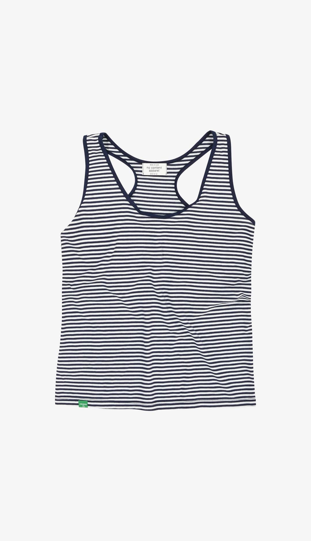 223. Racerback Stripe Sleeveless _ Navy