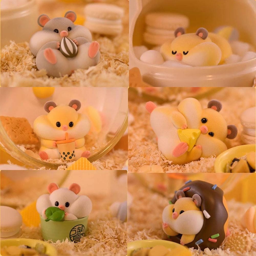 RIBOSE 햄빵이 인형 램덤 피규어 굿즈 미식가 햄스터 피규어 햄빵이의 일상 7cm 6종세트 씨앗 버블 치즈 녹차 쿨쿨 도넛