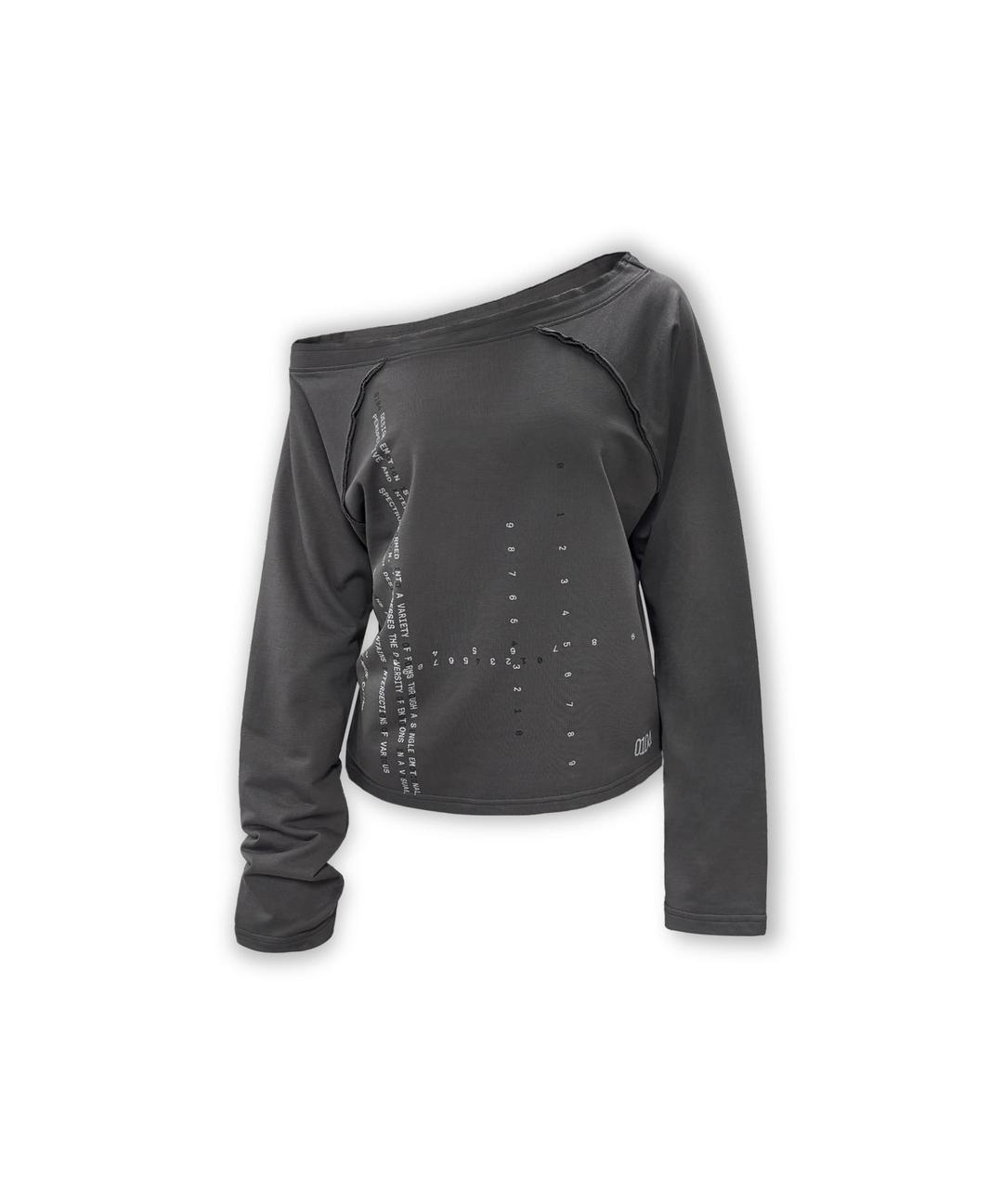 F/NO.10 CODE PRINTING OFF-SHOULDER LONG SLEEVE