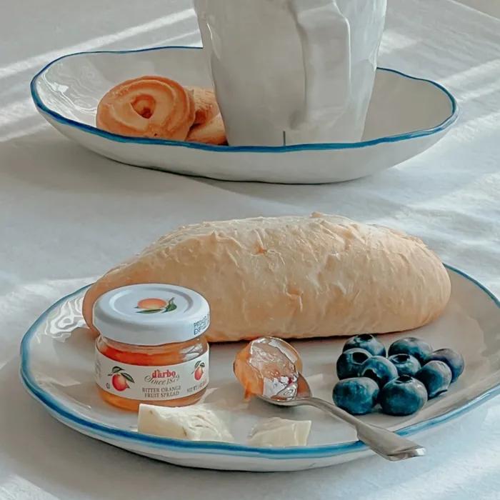 Blue Bleu Oval Plate 23 타원/브런치접시