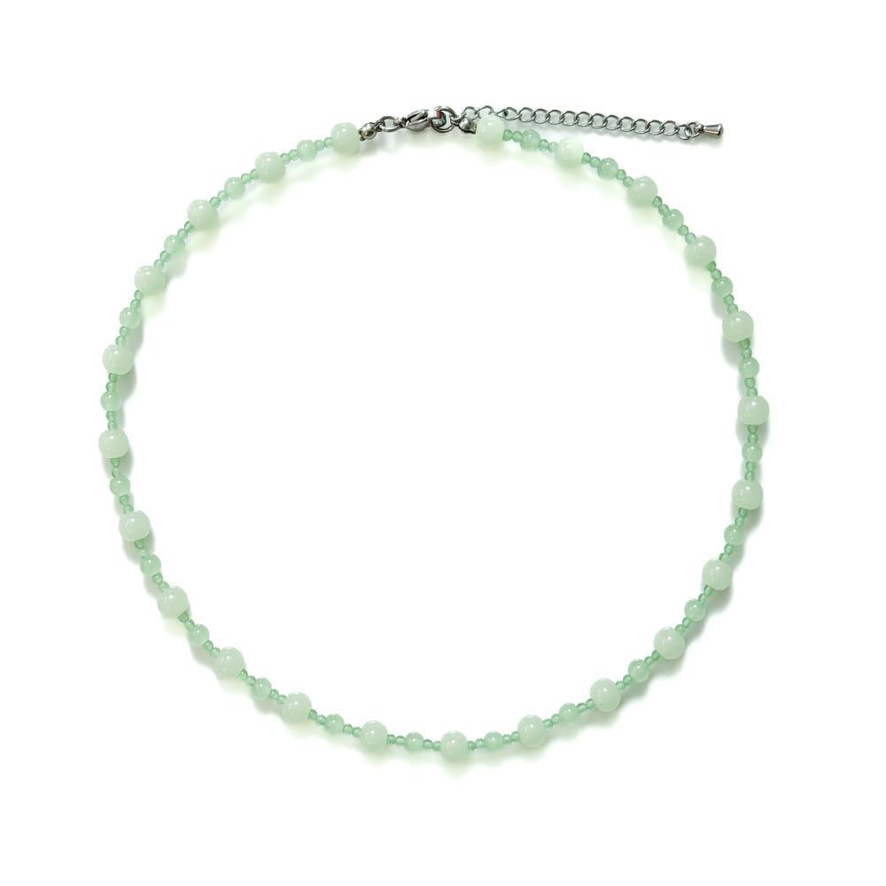 GREEN GRAPE NECKLACE 그린 그레이프 원석 비즈 목걸이 MD