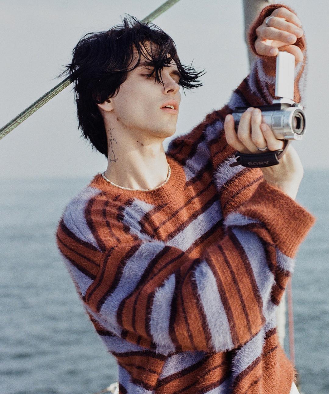 Tropic Hairy Crop Knit-Brown