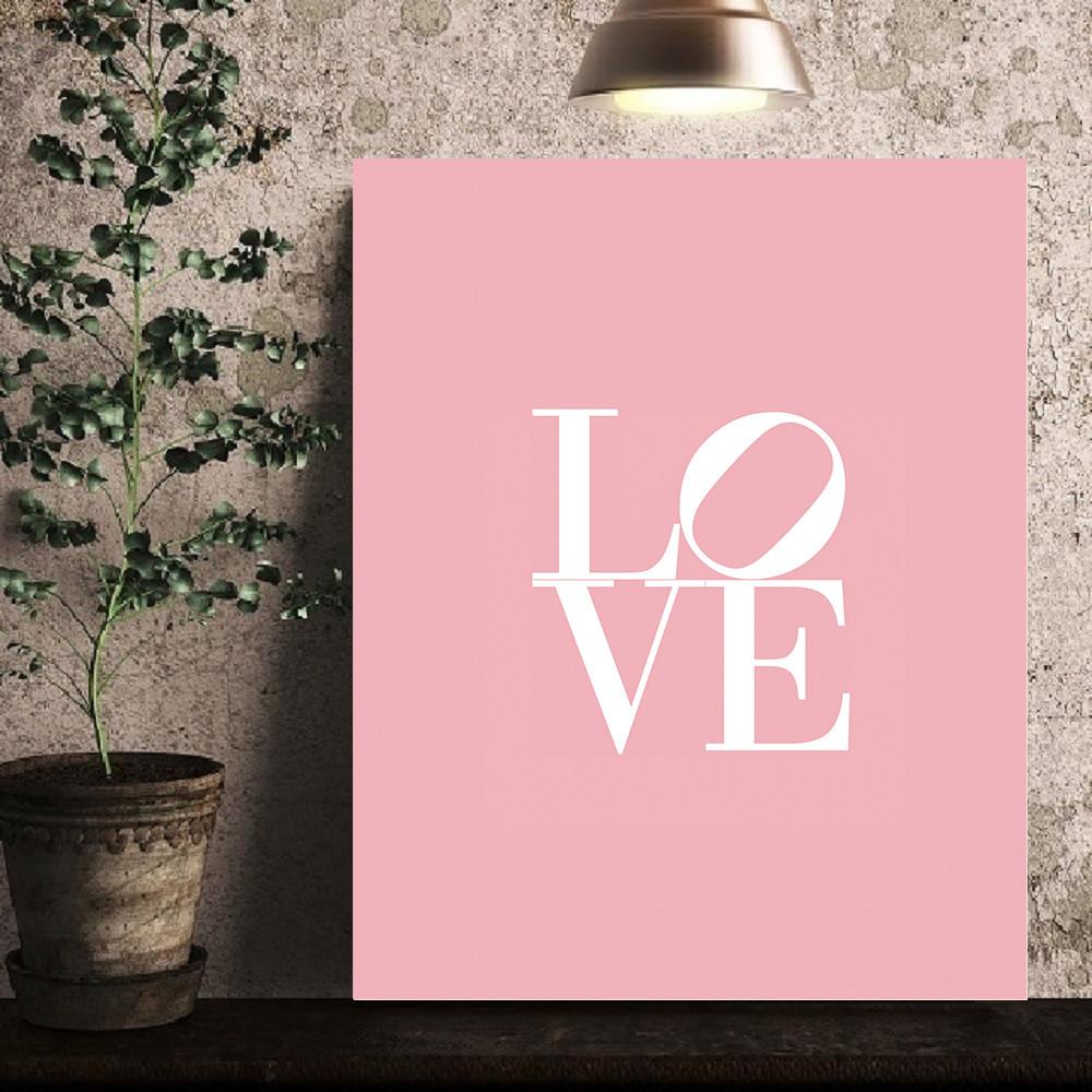 리드오프 접이식 좌식 다용도 액자테이블 1인 2인 핑크 러브 LOVE