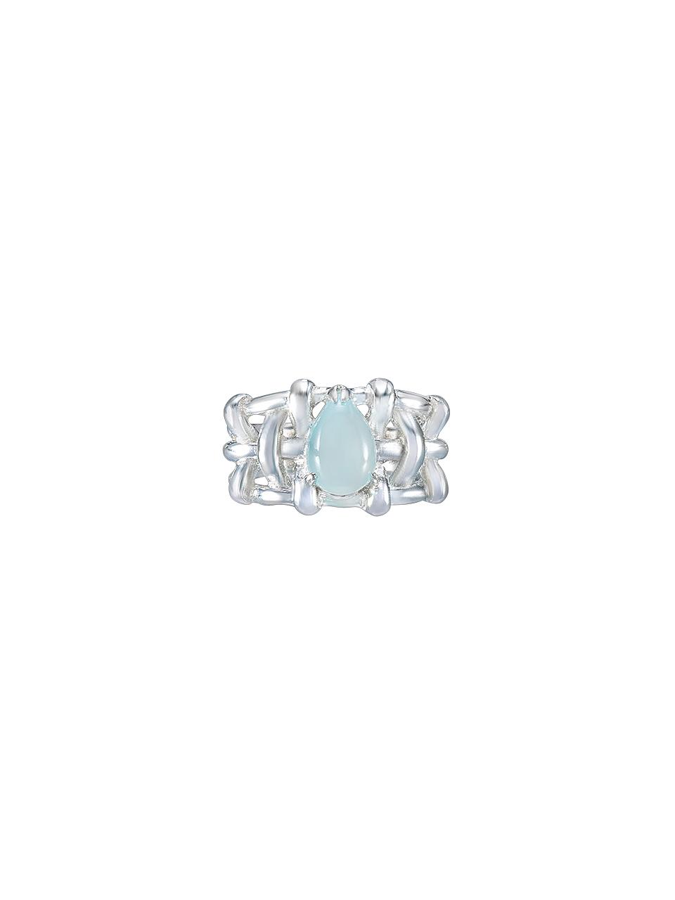 Droplet Ring (aqua chalcedony)