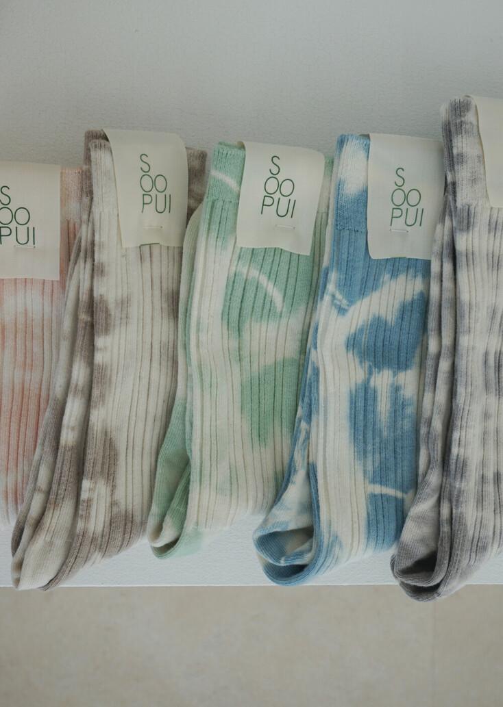 Plants tie-dye organic cotton socks (식물염색 타이다이 오가닉 삭스 여성, 남성)