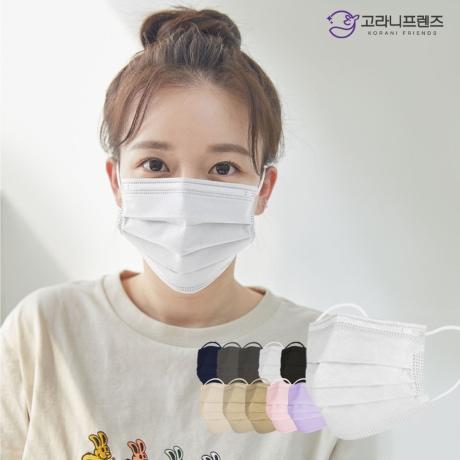 화이트/ 트러블제로 프리미엄 고급국내원단 비말차단 1박스 50매 고래마스크 중형