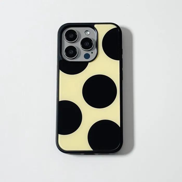 Big Dot Black Beige 빅 도트 블랙 베이지 범퍼 케이스 (글로시/에폭시)