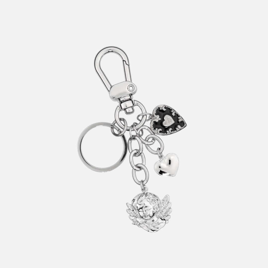 heart angelos keyring-silver