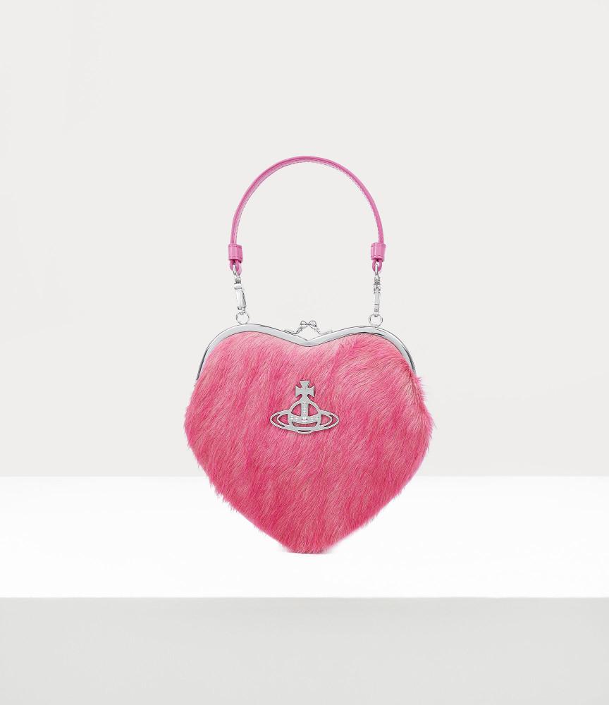 비비안웨스트우드 벨 하트 퍼 프레임 펄스 숄더백
