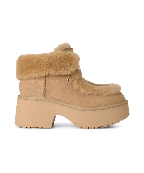 [WOMEN] 스웨이드 양모 트리밍 힐 부츠 (에스미 레이스 업) - 머스타드 시드 / 1171532-MDSD