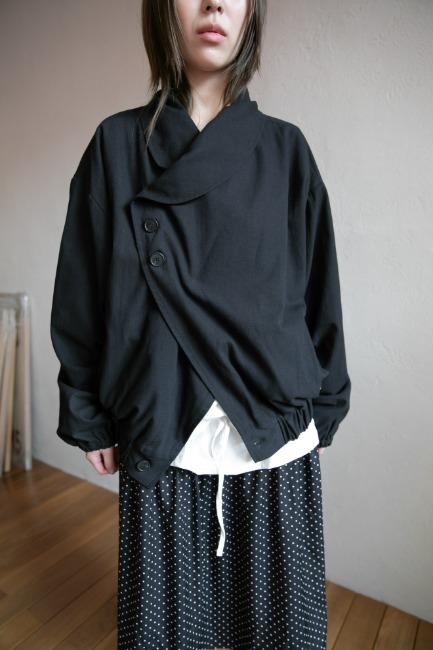 오무수히 shawl collar balloon cotton jacket(2colors)